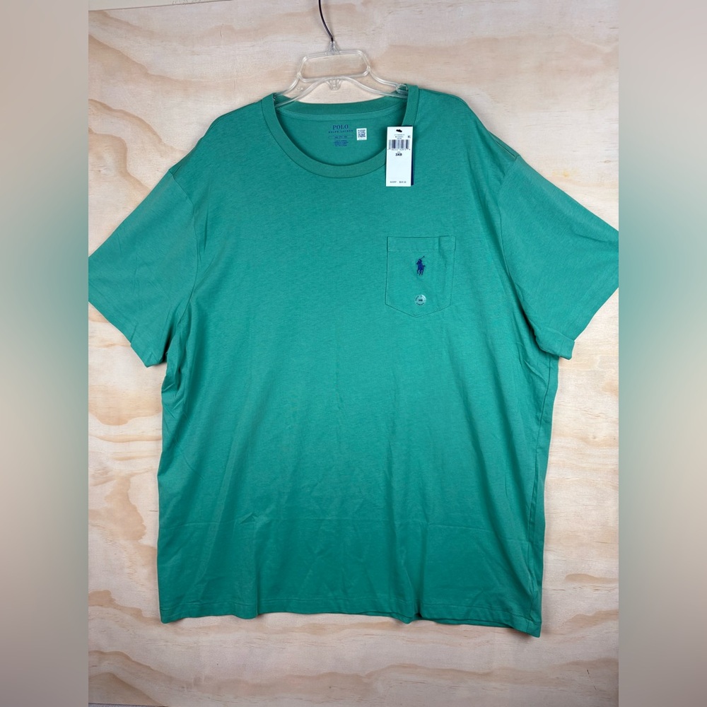 POLO RALPH LAUREN Green Logo Pocket T-Shirt Classic Fit Crewneck Men’s Size 3XB